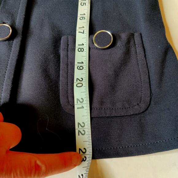 Banana Republic Navy Blue Knit Button Front Jacket Size 10 - Picture 9 of 11